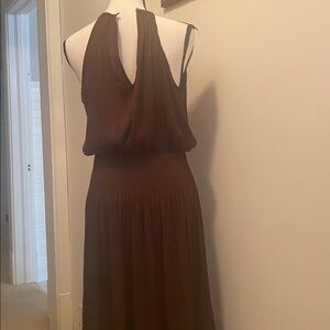 WHBM Elegant Brown Sleeveless Dress